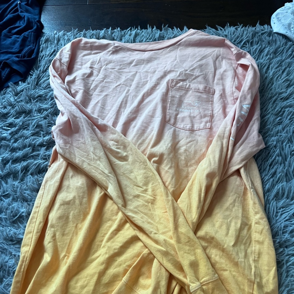 Vineyard Vines Peach and Yellow Gradient Long Sleeve